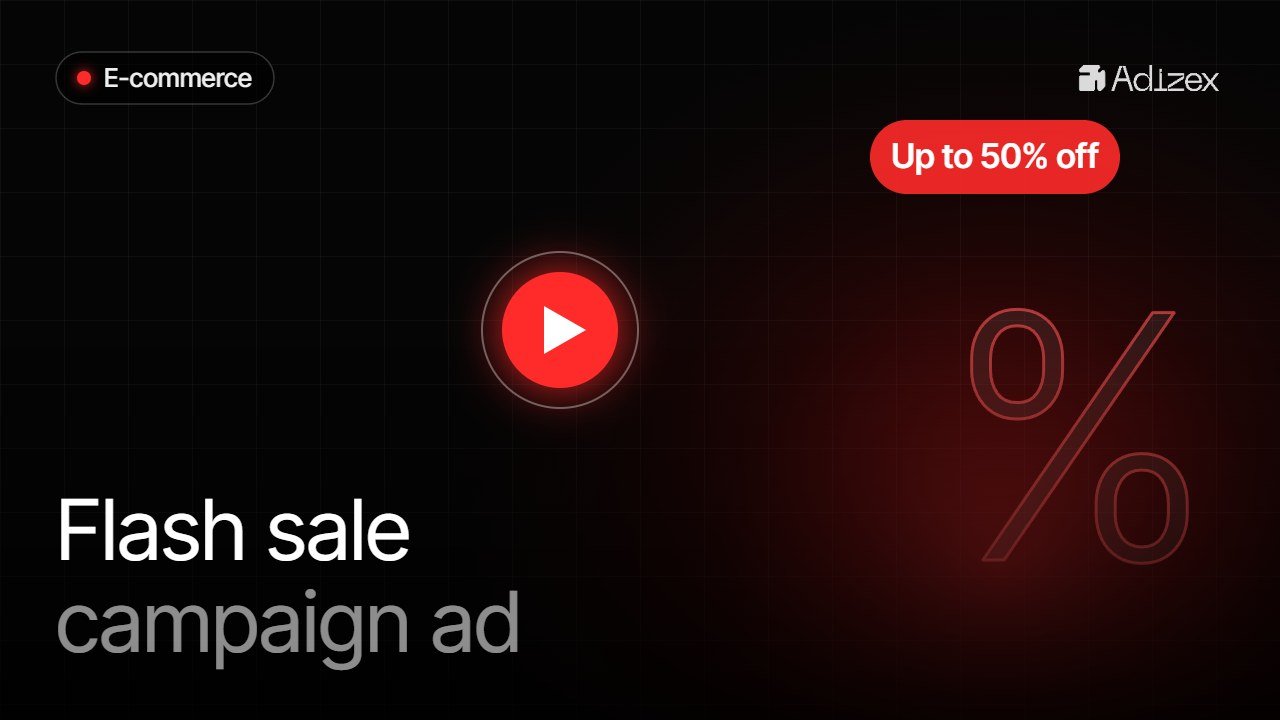 Flash sale campaign video ad by Adizex